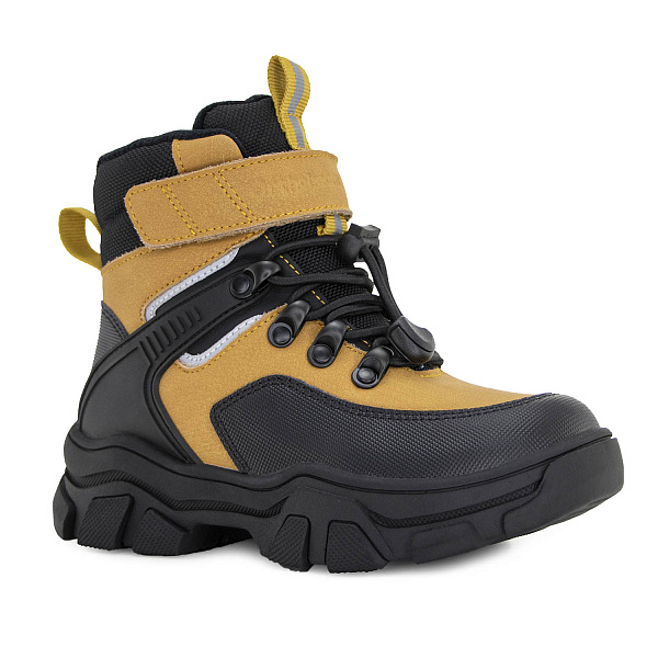 Ботинки ортопедические Ортобум утепленные для мальчиков 81054-01 горчичный/черный.